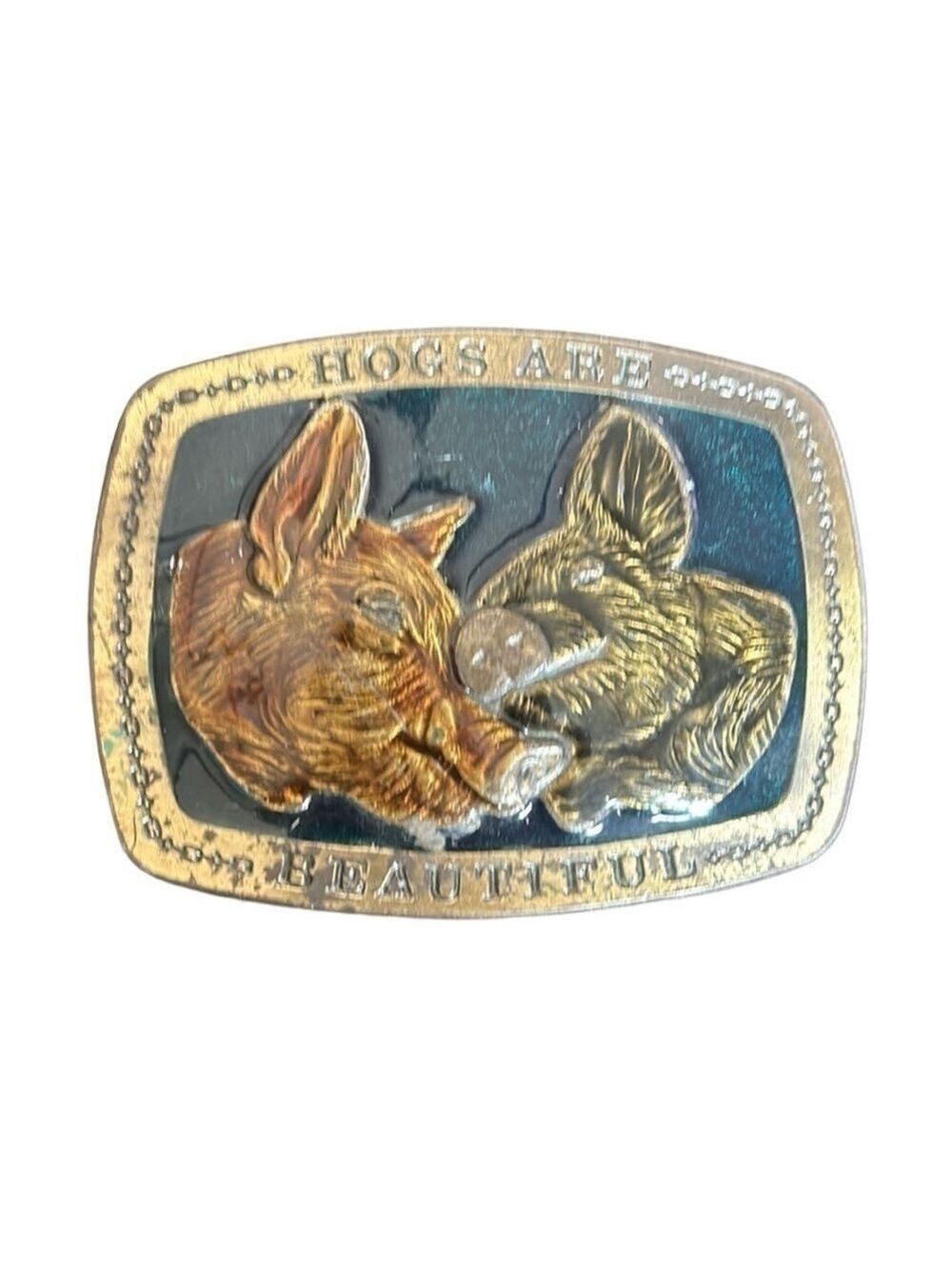 Vintage 1979 Hogs are Beautiful Limited Edition Belt Buckle